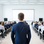 Szkolenie z podatku akcyzowego – uczestnicy w rzędach patrzą na ekran projekcyjny w sali konferencyjnej