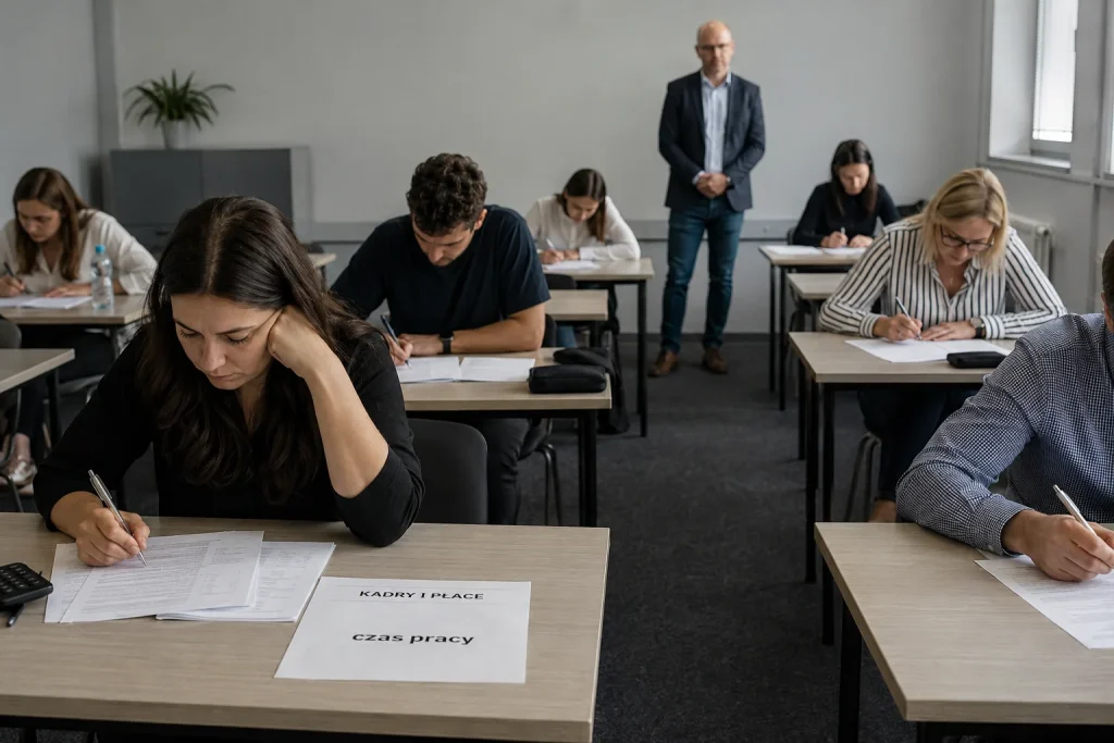Kursy kadrowo-płacowe w województwie zachodniopomorskim – uczestnicy rozwiązują zadania „Kadry i płace – czas pracy”